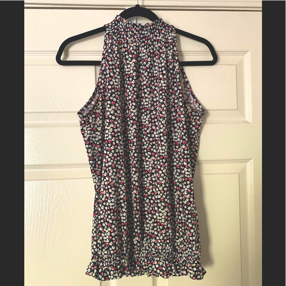 Adrianna Papell High Neck Floral Blouse